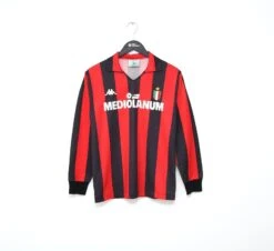 1988/89 AC MILAN Vintage Kappa Long Sleeve Home Football Shirt Jersey (S)(1988 89 Ac Milan Vintage Kappa Long Sleeve Home Football Shirt Jersey S)
