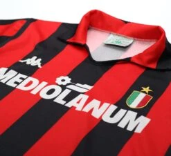 1988/89 AC MILAN Vintage Kappa Long Sleeve Home Football Shirt Jersey (S)(1988 89 Ac Milan Vintage Kappa Long Sleeve Home Football Shirt Jersey S) -Football Shirt Collective 1988 89 ac milan vintage kappa long sleeve home football shirt jersey s 40050654052599