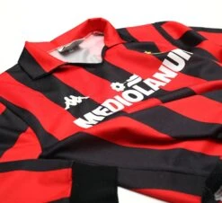 1988/89 AC MILAN Vintage Kappa Long Sleeve Home Football Shirt Jersey (S)(1988 89 Ac Milan Vintage Kappa Long Sleeve Home Football Shirt Jersey S) -Football Shirt Collective 1988 89 ac milan vintage kappa long sleeve home football shirt jersey s 40050654150903