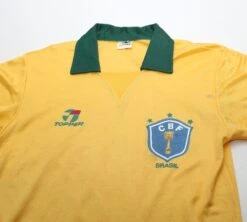1988/91 BRAZIL Vintage Topper Home Football Shirt Jersey (S/M)(1988 91 Brazil Vintage Topper Home Football Shirt Jersey S M) -Football Shirt Collective 1988 91 brazil vintage topper home football shirt jersey s m 41547678941431