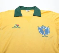 1988/91 BRAZIL Vintage Topper Home Football Shirt Jersey (S/M)(1988 91 Brazil Vintage Topper Home Football Shirt Jersey S M) -Football Shirt Collective 1988 91 brazil vintage topper home football shirt jersey s m 41547679006967