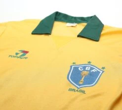 1988/91 BRAZIL Vintage Topper Home Football Shirt Jersey (S/M)(1988 91 Brazil Vintage Topper Home Football Shirt Jersey S M) -Football Shirt Collective 1988 91 brazil vintage topper home football shirt jersey s m 41547679039735