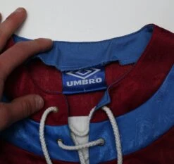 1992/93 McGRATH #5 Aston Villa Vintage Umbro Home Football Shirt (M/L)(1992 93 Mcgrath 5 Aston Villa Vintage Umbro Home Football Shirt M L) -Football Shirt Collective 1992 93 mcgrath 5 aston villa vintage umbro home football shirt m l 1154840823