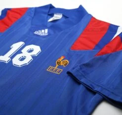 1992/94 Cantona #18 France Vintage Adidas Home Football Shirt (L) 40/42 Euro 92(1992 94 Cantona 18 France Vintage Adidas Home Football Shirt L 40 42 Euro 92) -Football Shirt Collective 1992 94 cantona 18 france vintage adidas home football shirt l 40 42 euro 92 72145914888566