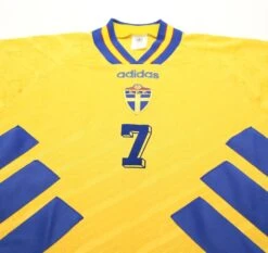 1994/95 LARSSON #7 Sweden Vintage Adidas WC 94 Home Football Shirt (XL)(1994 95 Larsson 7 Sweden Vintage Adidas Wc 94 Home Football Shirt Xl) 3 1994/95 LARSSON #7 Sweden Vintage Adidas WC 94 Home Football Shirt (XL)(1994 95 Larsson 7 Sweden Vintage Adidas Wc 94 Home Football Shirt Xl) -Football Shirt Collective 1994 95 larsson 7 sweden vintage adidas wc 94 home football shirt xl 1181561440