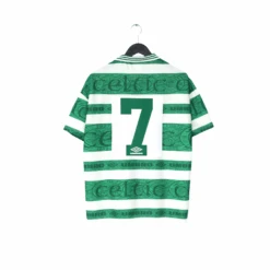 1995/97 DI CANIO #7 Celtic Vintage Umbro Home Football Shirt Jersey (M)(1995 97 Di Canio 7 Celtic Vintage Umbro Home Football Shirt Jersey M)