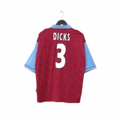 1995/97 DICKS #3 West Ham United Vintage PONY Football Shirt (L)(1995 97 Dicks 3 West Ham United Vintage Pony Football Shirt L)