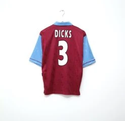 1995/97 DICKS #3 West Ham United Vintage PONY Football Shirt (S)(1995 97 Dicks 3 West Ham United Vintage Pony Football Shirt S)