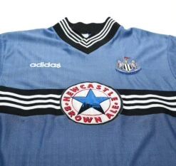 1996/97 Ginola #14 Newcastle United Vintage Adidas Away Football Shirt (M/L)(1996 97 Ginola 14 Newcastle United Vintage Adidas Away Football Shirt L) -Football Shirt Collective 1996 97 ginola 14 newcastle united vintage adidas away football shirt m l 43485236101367