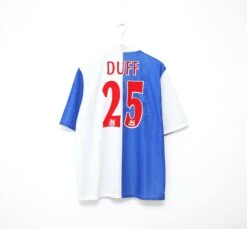 1996/98 DUFF #25 Blackburn Rovers Vintage ASICS Home Football Shirt (L)(1996 98 Duff 25 Blackburn Rovers Vintage Asics Home Football Shirt L)