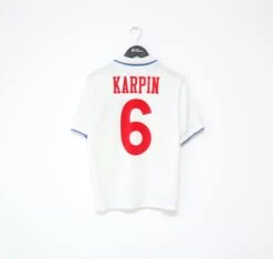 1996/98 KARPIN #6 Russia Vintage Reebok Home Football Shirt (S) Real Sociedad(1996 98 Karpin 6 Russia Vintage Reebok Home Football Shirt S Real Sociedad)