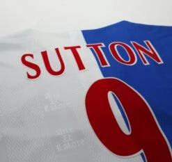 1996/98 SUTTON #9 Blackburn Rovers Vintage ASICS Home Football Shirt (L)(1996 98 Sutton 9 Blackburn Rovers Vintage Asics Home Football Shirt L) 11 1996/98 SUTTON #9 Blackburn Rovers Vintage ASICS Home Football Shirt (L)(1996 98 Sutton 9 Blackburn Rovers Vintage Asics Home Football Shirt L) -Football Shirt Collective 1996 98 sutton 9 blackburn rovers vintage asics home football shirt l 1178541942