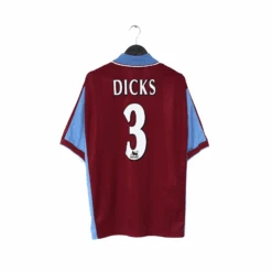 1997/98 DICKS #3 West Ham United Vintage PONY Football Shirt (L)(1997 98 Dicks 3 West Ham United Vintage Pony Football Shirt L)