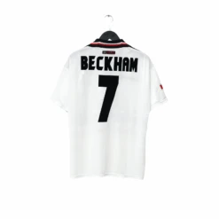 1997/99 BECKHAM #7 Manchester United Vintage Umbro Away Football Shirt (M)(1997 99 Beckham 7 Manchester United Vintage Umbro Away Football Shirt M 1)