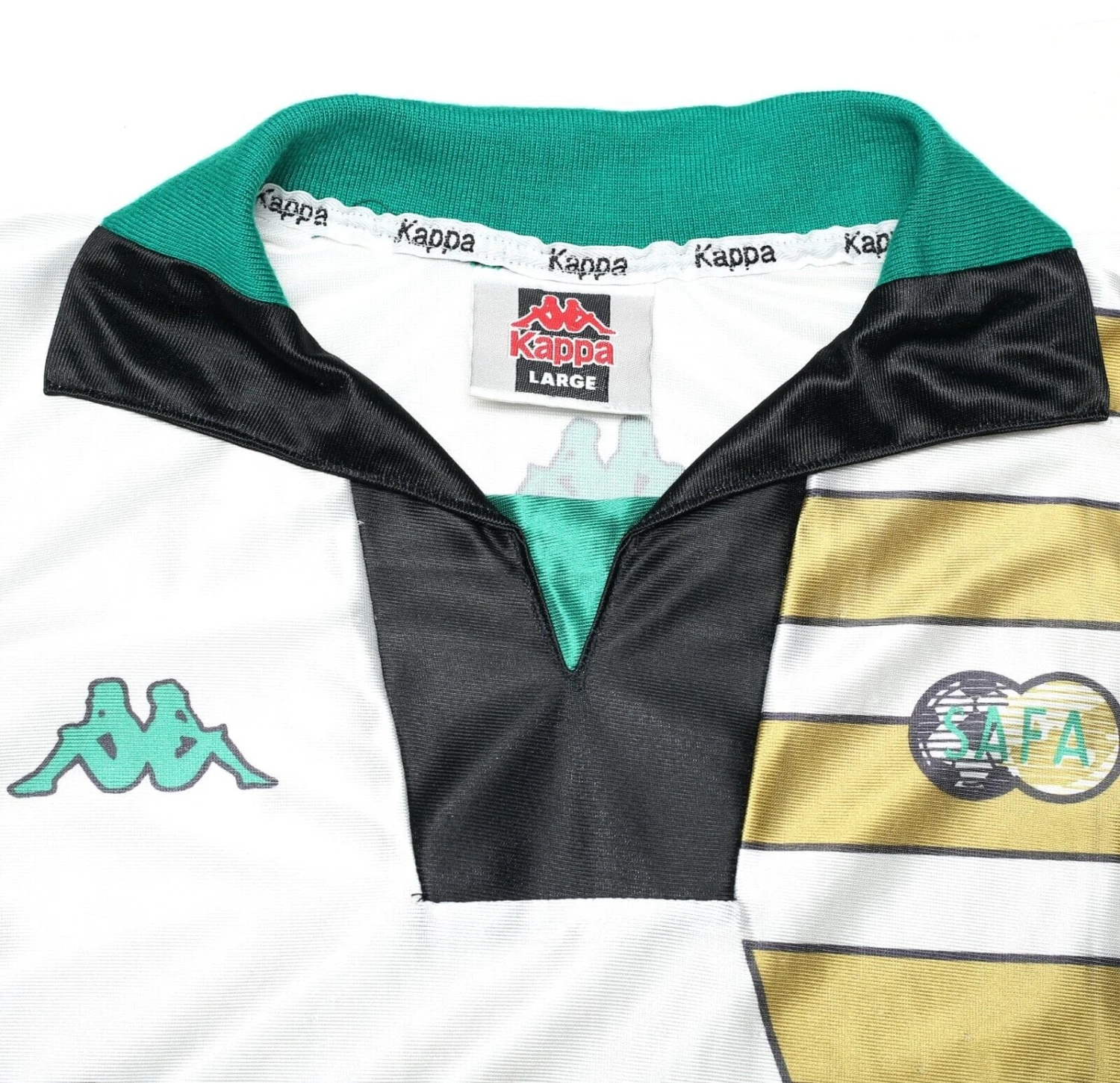 1998 South Africa Vintage Kappa Home Football Shirt (L/XL)(1998 99 south africa vintage kappa home football shirt l xl) 1998 South Africa Vintage Kappa Home Football Shirt (L/XL)(1998 99 South Africa Vintage Kappa Home Football Shirt L Xl) -Football Shirt Collective 1998 south africa vintage kappa home football shirt l xl 58323056853239