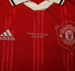 1999 SOLSKJAER #20 Manchester United Adidas Icons L/S Treble Football Shirt (M)(1999 Solskjaer 20 Manchester United Adidas Icons L S Treble Football Shirt M) -Football Shirt Collective 1999 solskjaer 20 manchester united adidas icons l s treble football shirt m 1145924105