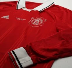 1999 SOLSKJAER #20 Manchester United Adidas Icons L/S Treble Football Shirt (M)(1999 Solskjaer 20 Manchester United Adidas Icons L S Treble Football Shirt M) -Football Shirt Collective 1999 solskjaer 20 manchester united adidas icons l s treble football shirt m 1145924106