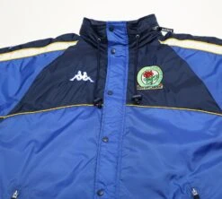 2000/02 BLACKBURN ROVERS Vintage Kappa Football Bench Coat Jacket (L)(2000 02 Blackburn Rovers Vintage Kappa Football Bench Coat Jacket L) -Football Shirt Collective 2000 02 blackburn rovers vintage kappa football bench coat jacket l 41662367367415