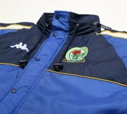 2000/02 BLACKBURN ROVERS Vintage Kappa Football Bench Coat Jacket (L)(2000 02 Blackburn Rovers Vintage Kappa Football Bench Coat Jacket L) -Football Shirt Collective 2000 02 blackburn rovers vintage kappa football bench coat jacket l 41662367432951