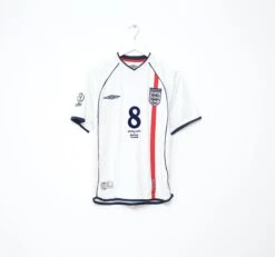 2001/03 SCHOLES #8 England Vintage Umbro Home Football Shirt (S) WC 2002 BRAZIL(2001 03 Scholes 8 England Vintage Umbro Home Football Shirt S Wc 2002 Brazil)