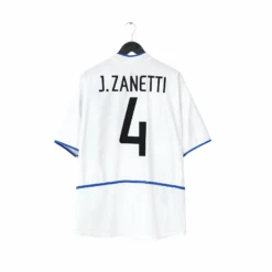 2002/03 ZANETTI #4 Inter Milan Vintage Nike Away Football Shirt (XL)(2002 03 Zanetti 4 Inter Milan Vintage Nike Away Football Shirt Xl)