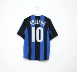 2004/05 ADRIANO #10 Inter Milan Vintage Nike Home Football Shirt (M)(2004 05 Adriano 10 Inter Milan Vintage Nike Home Football Shirt M)