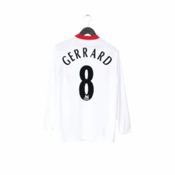 2005/06 GERRARD #8 Liverpool Vintage Reebok Away LS Football Shirt (S)(2005 06 Gerrard 8 Liverpool Vintage Reebok Away Ls Football Shirt S)