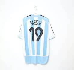2005/07 MESSI #19 Argentina Vintage Adidas Home Football Shirt (XL) WC 2006(2005 07 Messi 19 Argentina Vintage Adidas Home Football Shirt L Wc 2007)