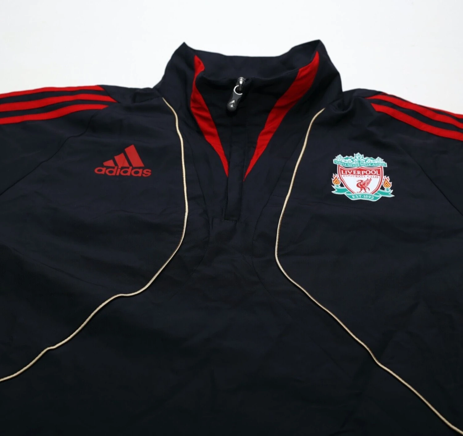 2009/10 LIVERPOOL Vintage adidas 1/4 Zip Football Training Jacket (M)(2009 10 liverpool vintage adidas 1 4 zip football training jacket m) 2009/10 LIVERPOOL Vintage Adidas 1/4 Zip Football Training Jacket (M)(2009 10 Liverpool Vintage Adidas 1 4 Zip Football Training Jacket M) -Football Shirt Collective 2009 10 liverpool vintage adidas 1 4 zip football training jacket m 1145924358