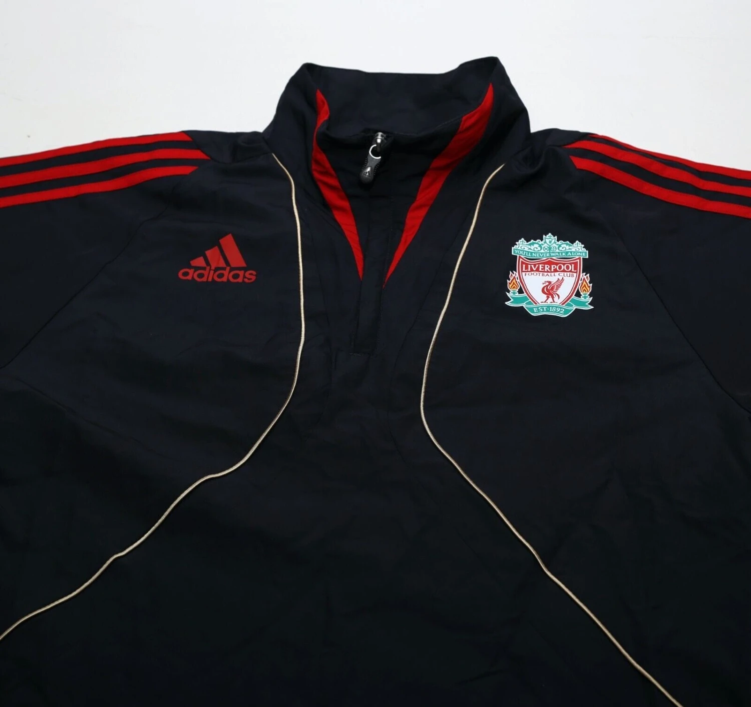 2009/10 LIVERPOOL Vintage adidas 1/4 Zip Football Training Jacket (M)(2009 10 liverpool vintage adidas 1 4 zip football training jacket m) 2009/10 LIVERPOOL Vintage Adidas 1/4 Zip Football Training Jacket (M)(2009 10 Liverpool Vintage Adidas 1 4 Zip Football Training Jacket M) -Football Shirt Collective 2009 10 liverpool vintage adidas 1 4 zip football training jacket m 1145924359