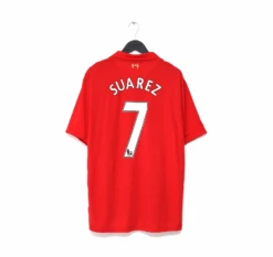 2012/13 SUAREZ #7 Liverpool Vintage Warrior Home Football Shirt Jersey (XXL)(2012 13 Suarez 7 Liverpool Vintage Warrior Home Football Shirt Jersey Xxl)