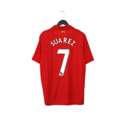 2012/13 SUAREZ #7 Liverpool Vintage Warrior Home Football Shirt (L)(2012 13 Suarez 7 Liverpool Vintage Warrior Home Football Shirt L)