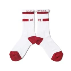Shukyu Magazine × City Boys Fc “Shukyu” Socks / Wht × Red(Shukyu Magazine X City Boys Fc Shukyu Socks Wht X Red) -Football Shirt Collective shukyu magazine x city boys fc shukyu socks wht x red 13310968463500
