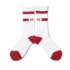 Shukyu Magazine × City Boys Fc “Shukyu” Socks / Wht × Red(Shukyu Magazine X City Boys Fc Shukyu Socks Wht X Red)