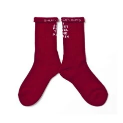 Shukyu × City Boys Fc “I Just Feel The Pain” Socks [Red](Shukyu X City Boys Fc I Just Feel The Pain Socks Red)